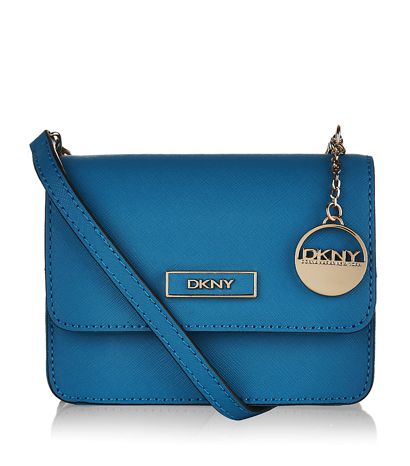 Dkny Saffiano Mini Crossbody Bag in Blue (gold) | Lyst