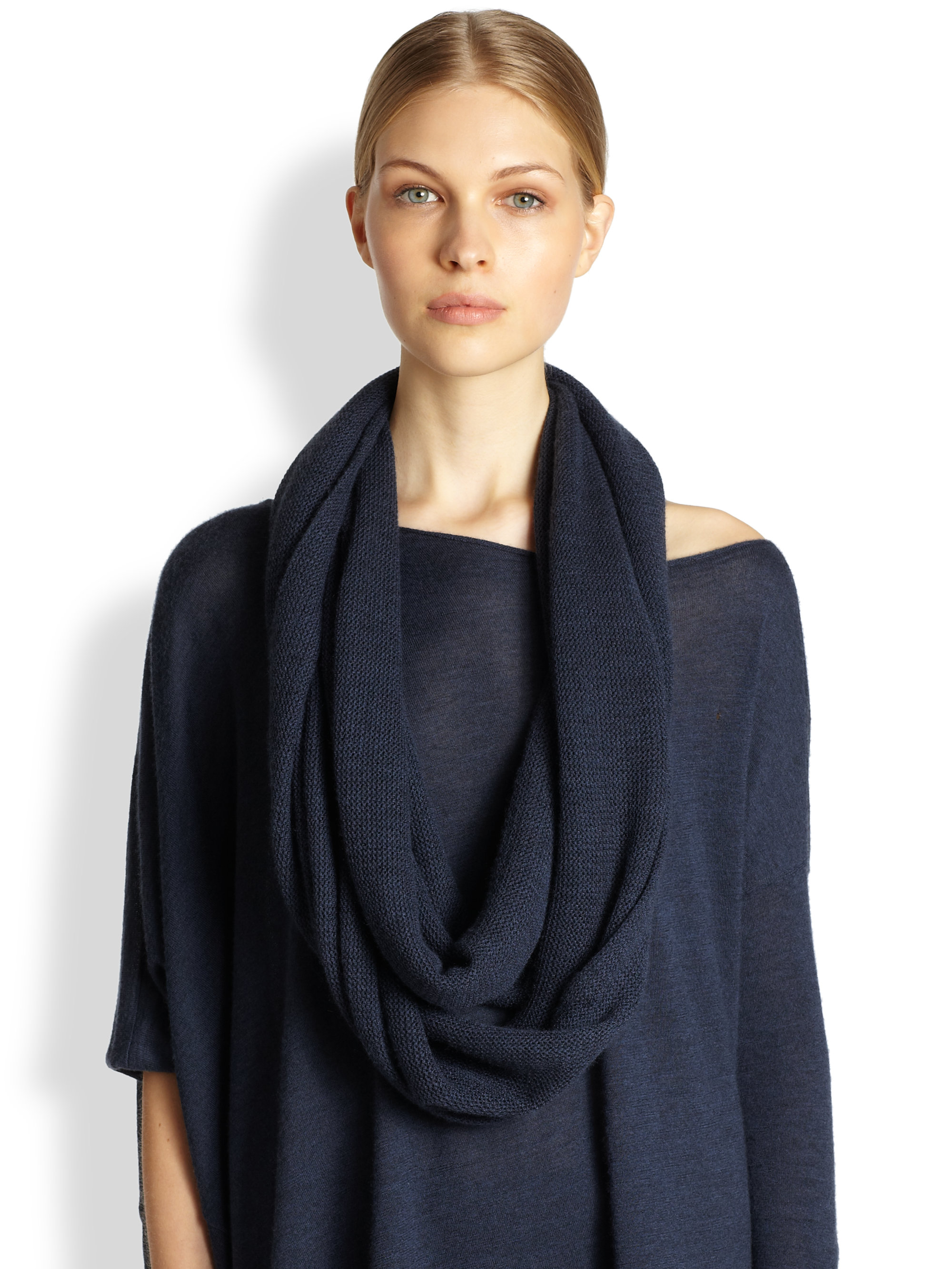 Lyst Donna Karan Cashmere Infinity Scarf in Blue