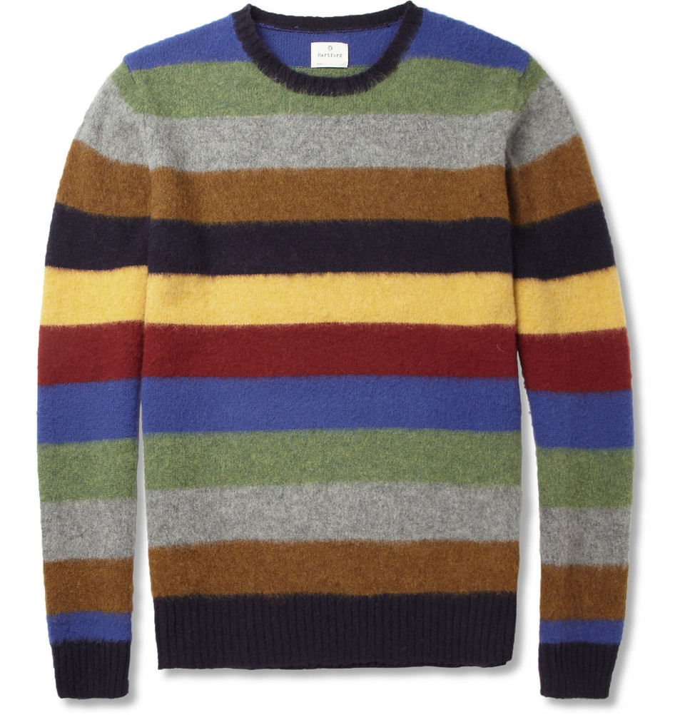 Lyst - Hartford Striped Shetland Wool Sweater in Blue for Men