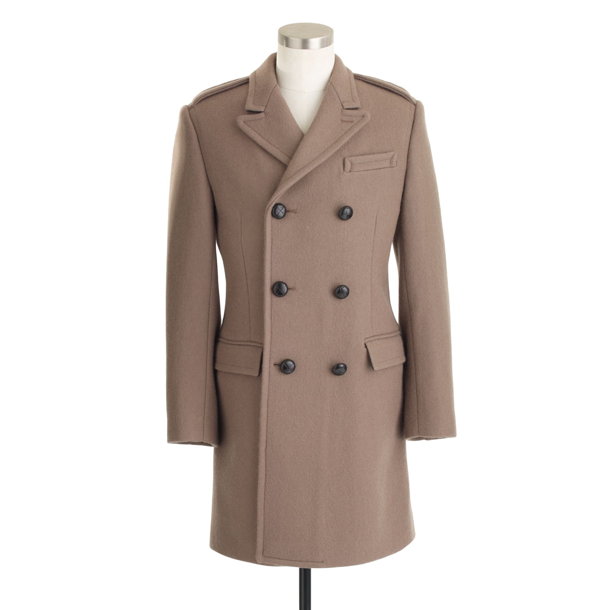 Lyst - J.Crew Ludlow Double breasted Topcoat in English Wool in Natural ...