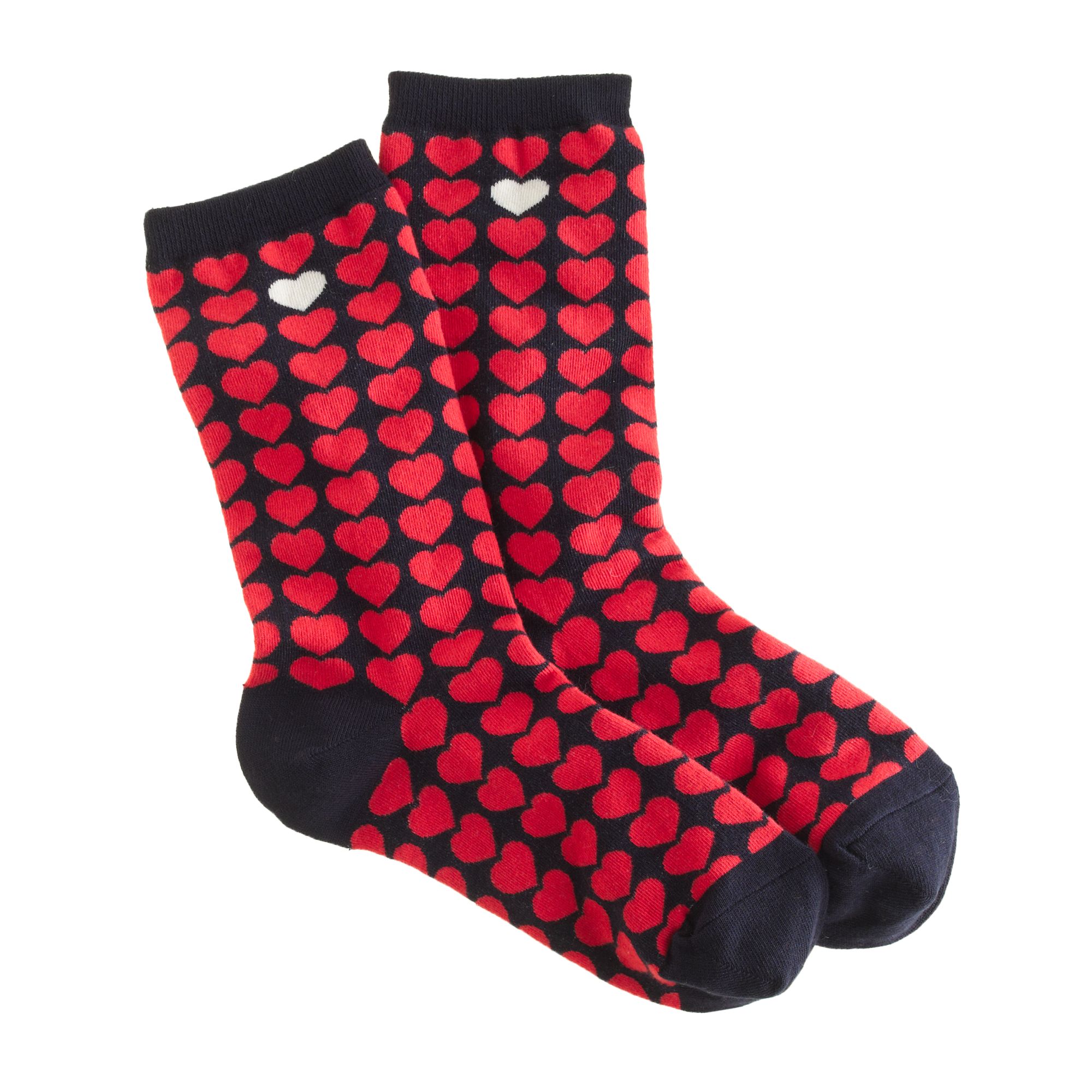 J.crew Heart Socks in Red | Lyst