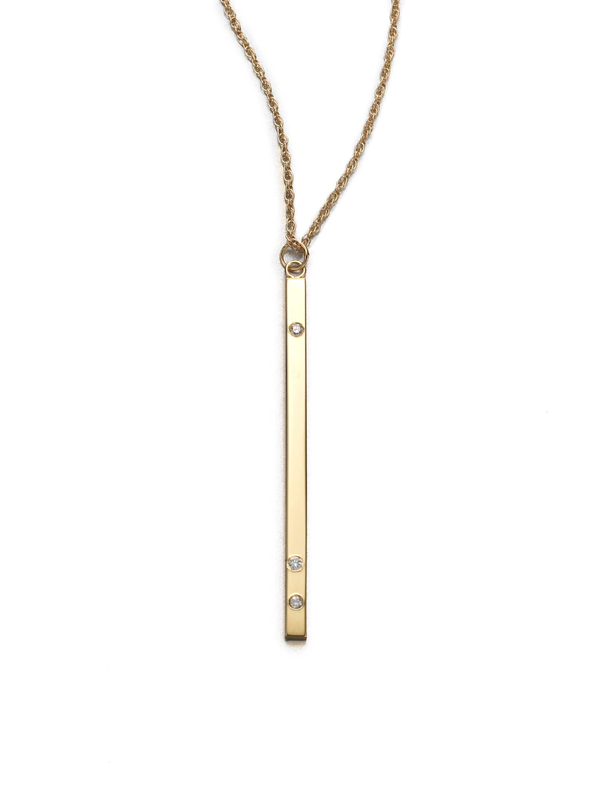 Lyst - Jennifer Zeuner Bar Pendant Necklace in Metallic