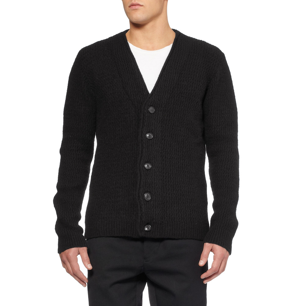 Lyst - Our Legacy Chunky-Knit Boiled-Wool Cardigan in Black for Men