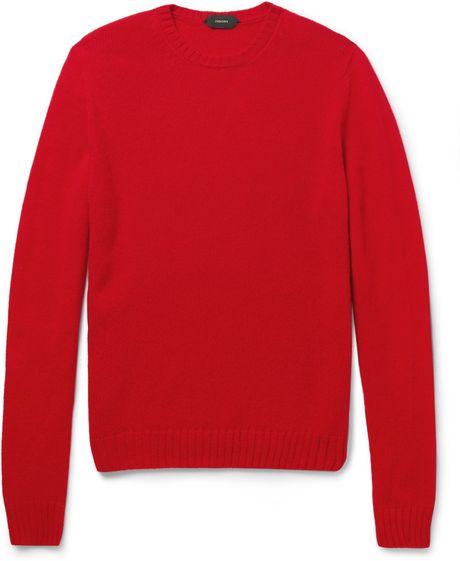 Slowear Zanone Wool Crew Neck Sweater in Red for Men | Lyst