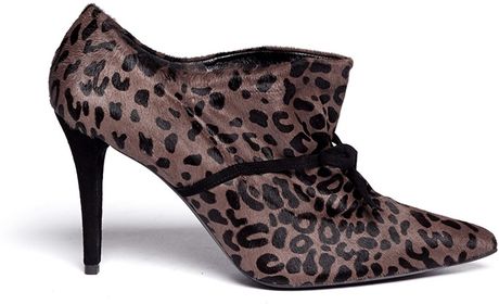 Stuart Weitzman Leopard Print Servalhair Ankle Booties in Brown (Animal ...