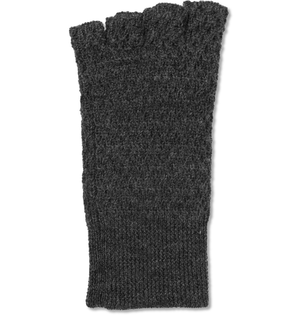 Lyst - Acne Studios Cusco Wool and Alpacablend Fingerless Gloves in ...
