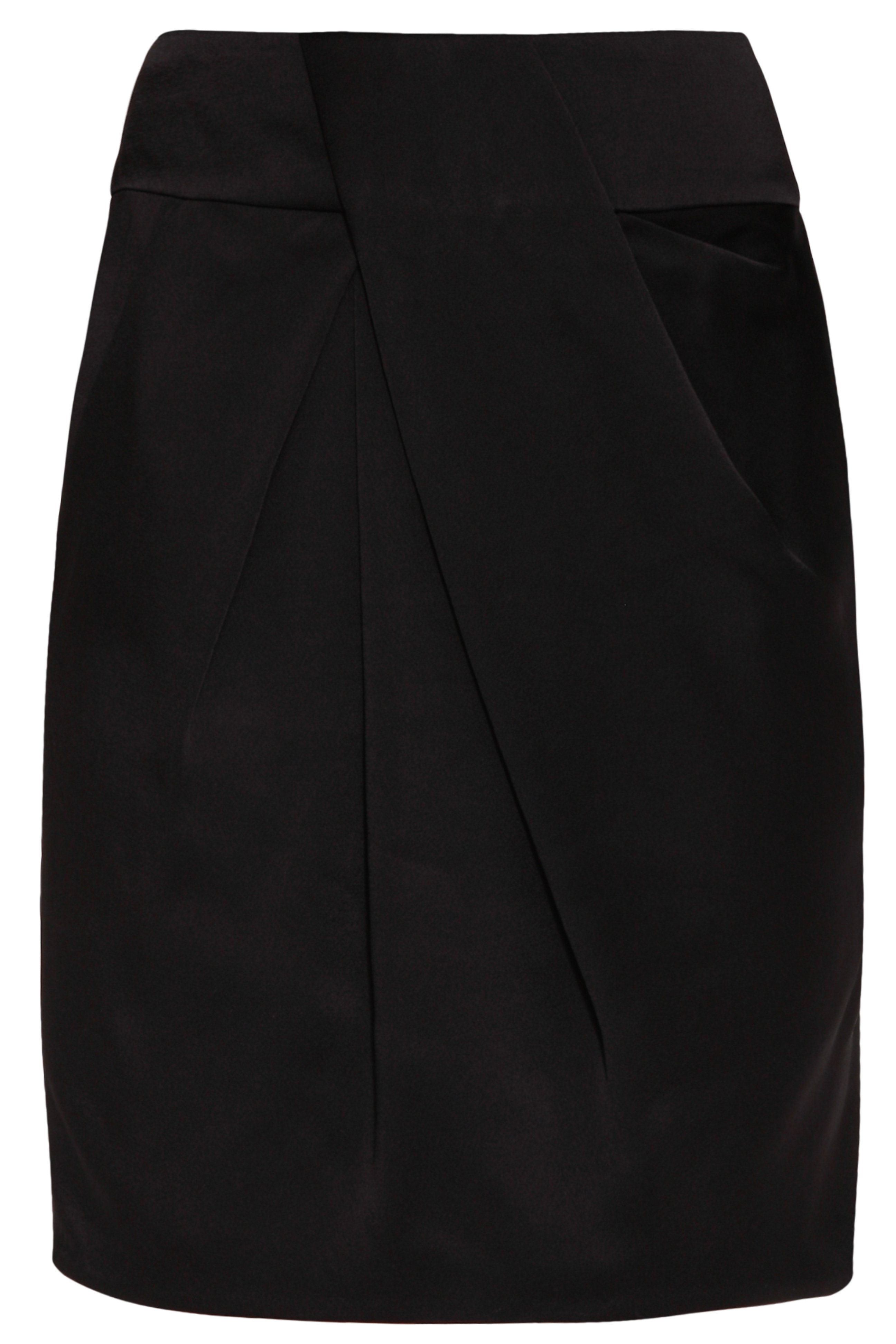 Alexander Wang Sateen Drape Skirt in Black | Lyst