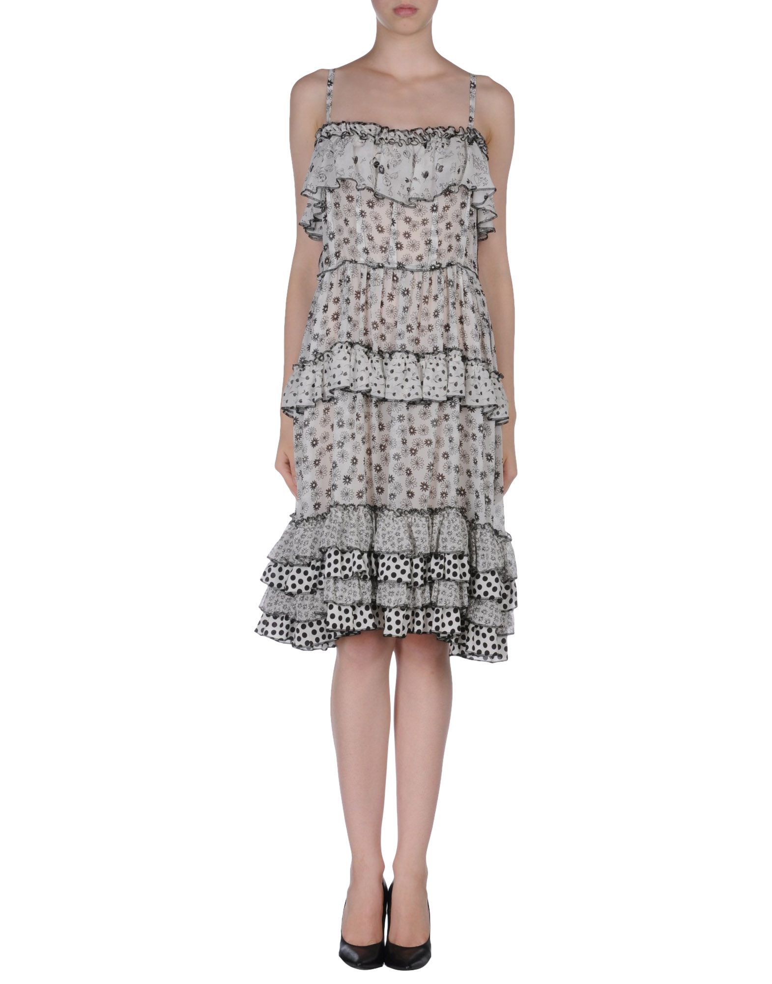 Dolce & gabbana Kneelength Dress in Gray (White) | Lyst