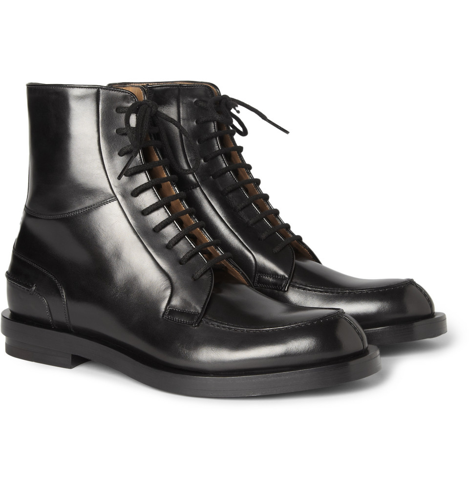 Gucci Leather Split Toe Laceup Boots in Black for Men | Lyst