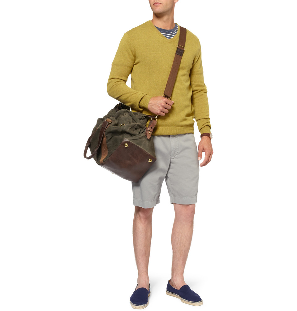 Lyst J.Crew Abingdon Waxed CottonCanvas And Leather Holdall Bag in