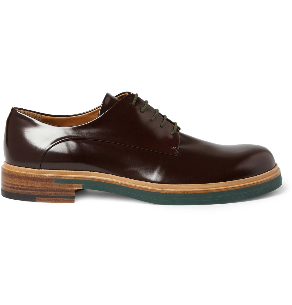 Lyst Jil Sander Patentleather Derby Shoes in Red for Men