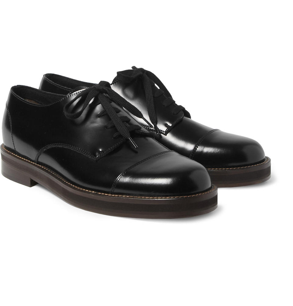 Lyst - Marni Leather Derby Shoes in Black for Men