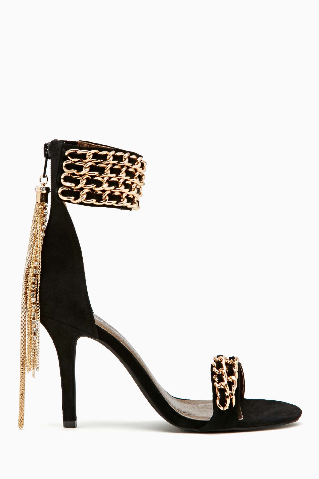 Lyst - Nasty Gal Jeffrey Campbell Sharna Chained Heel in Metallic