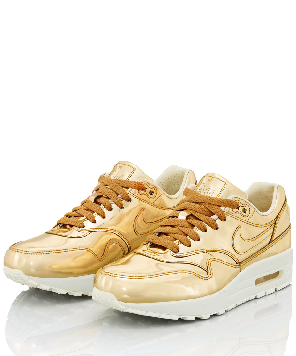Nike Gold Air Max 1 Trainers in Metallic for Men Lyst