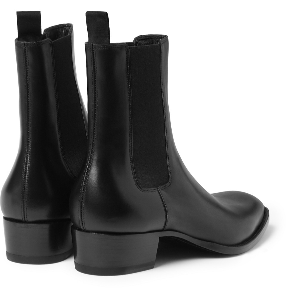 Lyst - Saint Laurent Leather Chelsea Boots in Black for Men