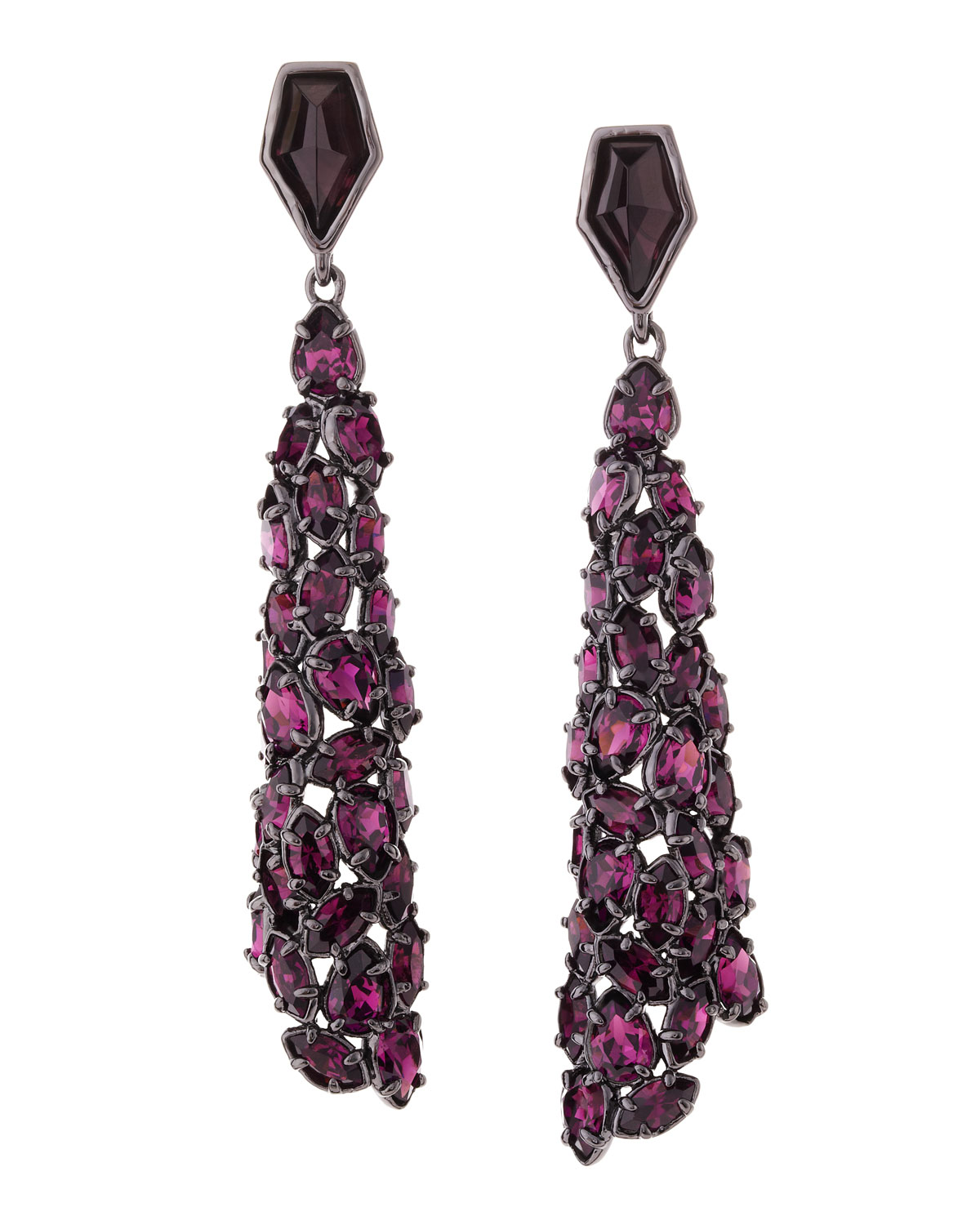 Lyst Alexis Bittar Miss Havisham Purple Crystal Drop Earrings In Gallery