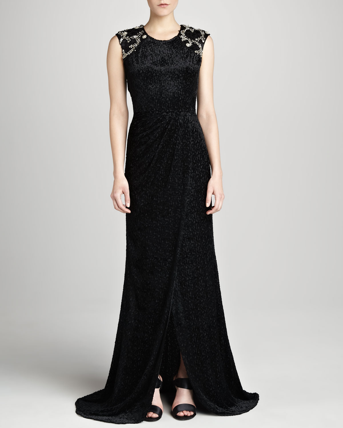 Jason Wu Sleeveless Embellished Gown in Black | Lyst