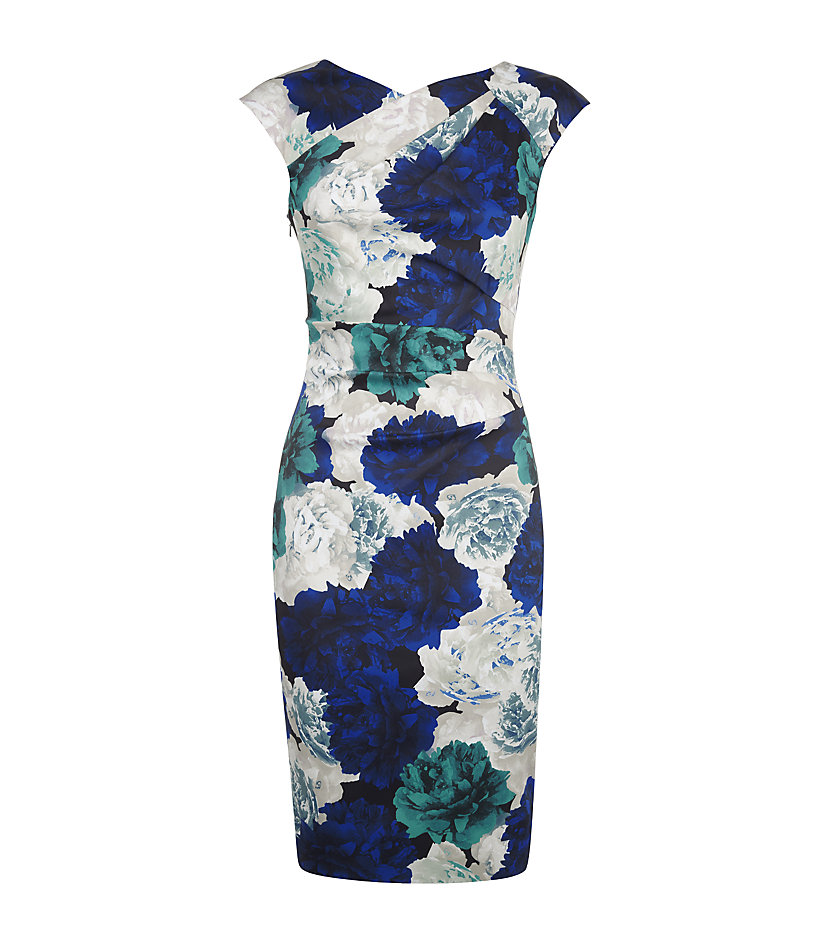 Karen millen Rose Print Dress Lyst