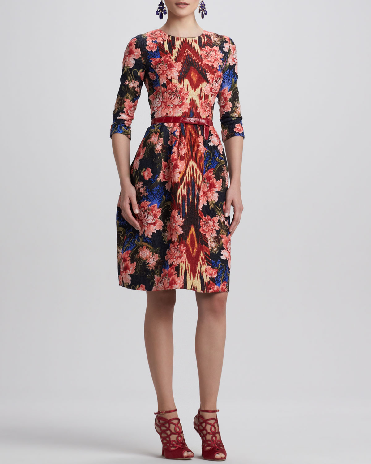 oscar de la renta red gown