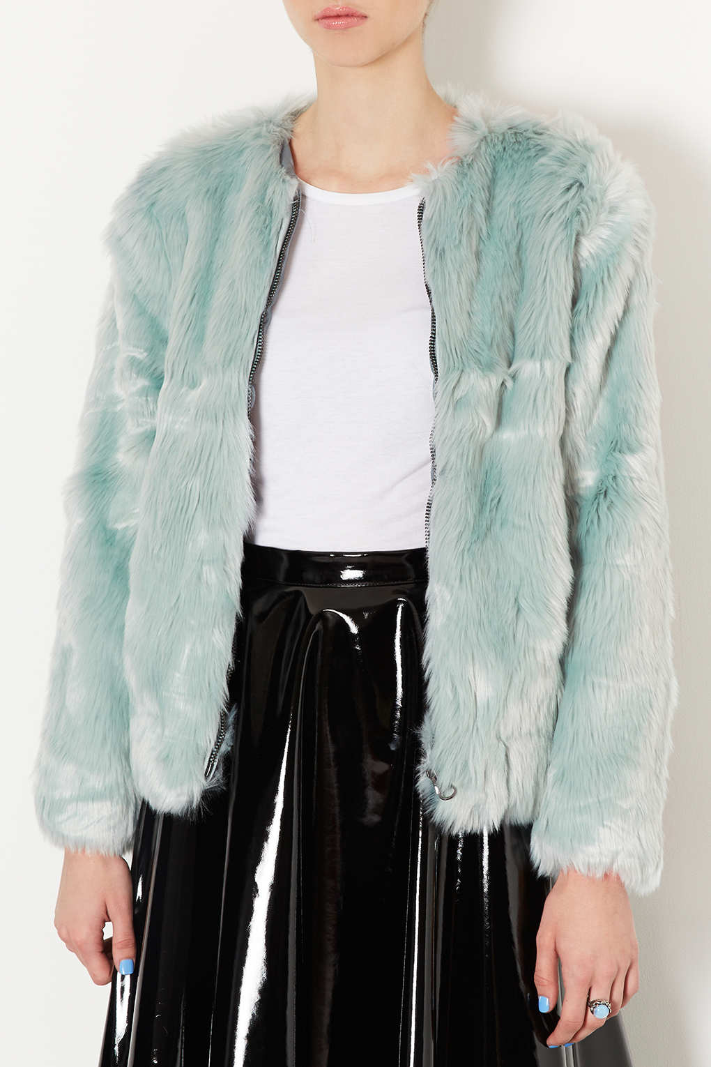topshop faux fur bomber jacket