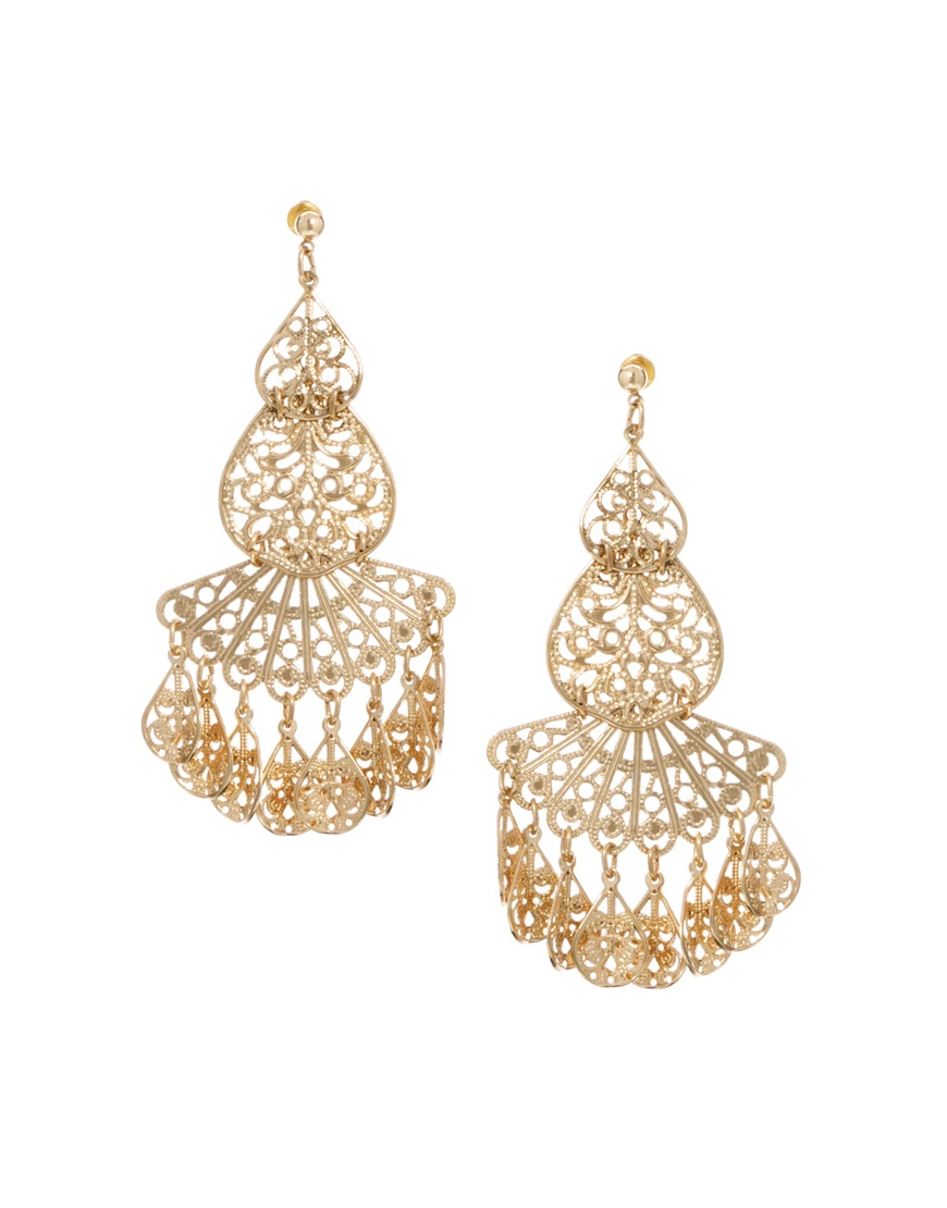Asos Filigree Earrings in Gold | Lyst