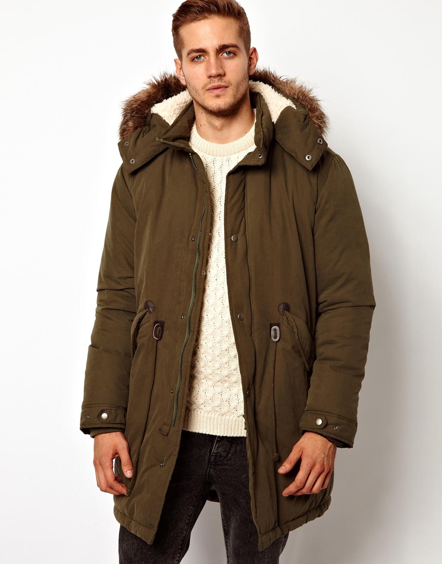 mens ck belts in Asos Filled  Men Lyst  for Green Down Parka