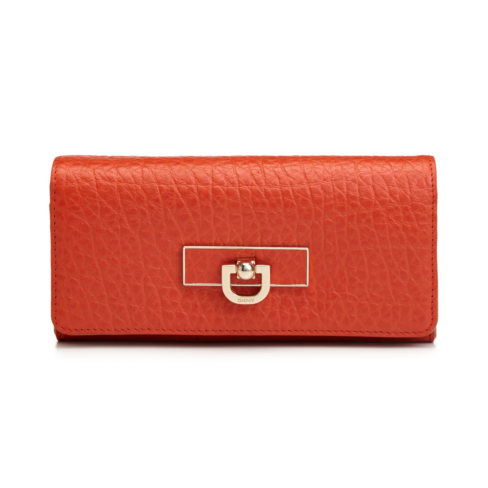 Dkny French Grain Large Carryall Wallet in Orange | Lyst