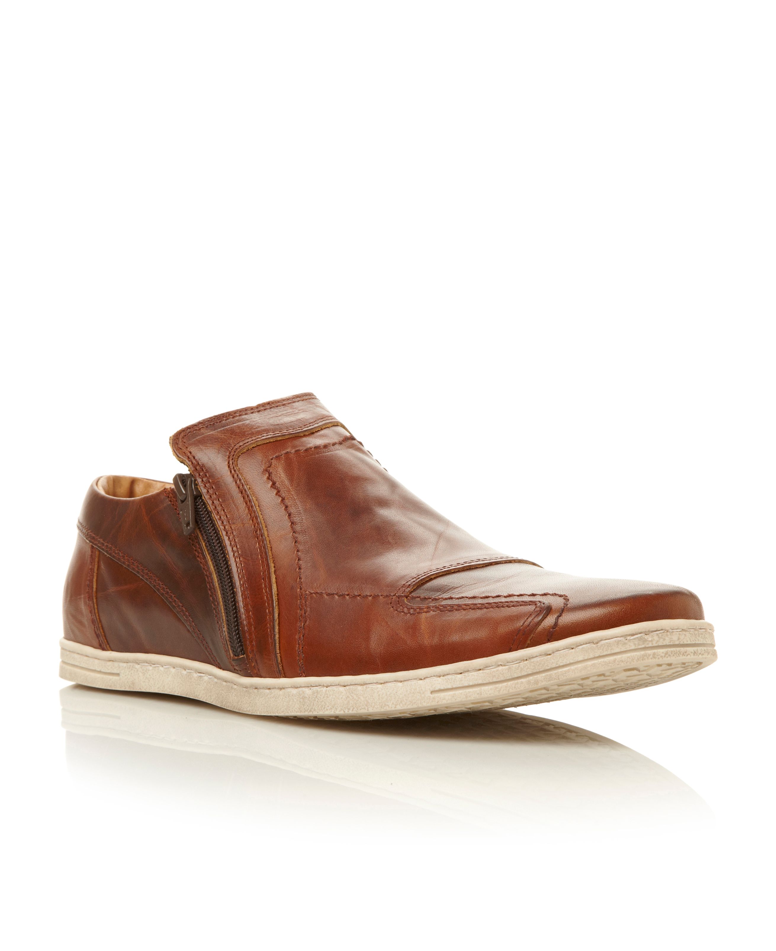 brown sneakers white sole