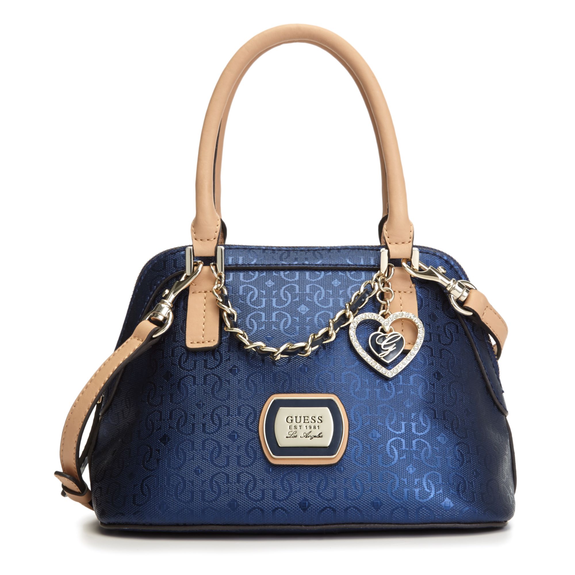 Lyst Guess Handbag Margeaux Amour Dome Satchel In Blue Gallery