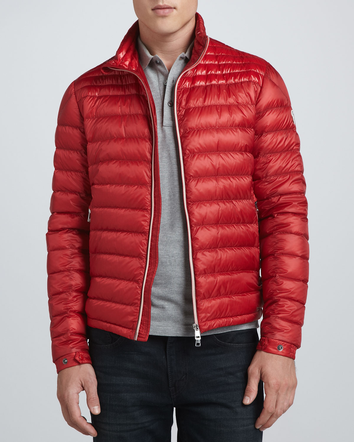 Moncler Acorus Lightweight Puffer Jacket In Red For Men Lyst Gallery