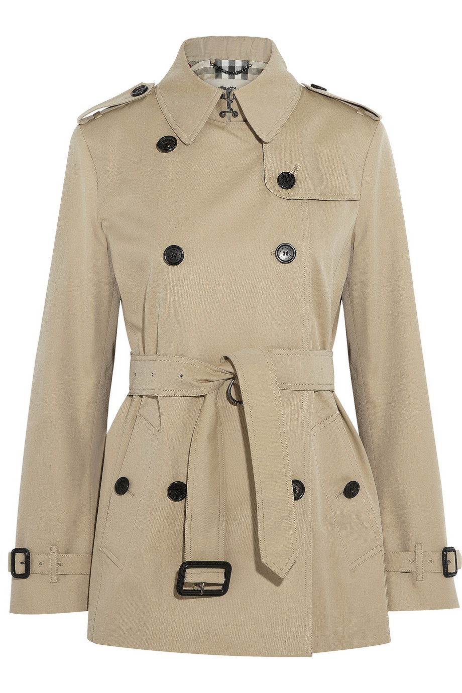 Burberry Short Cotton-Twill Trench Coat in Natural | Lyst