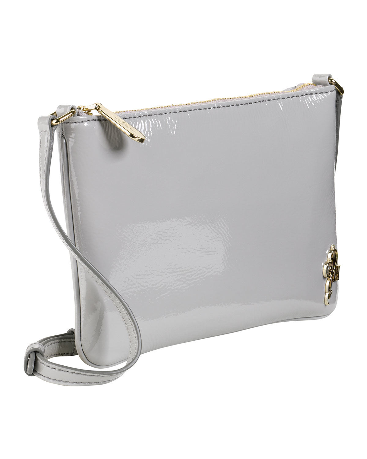 Lyst Cole Haan Jitney Mini Patent Crossbody Bag Light Gray In Gallery