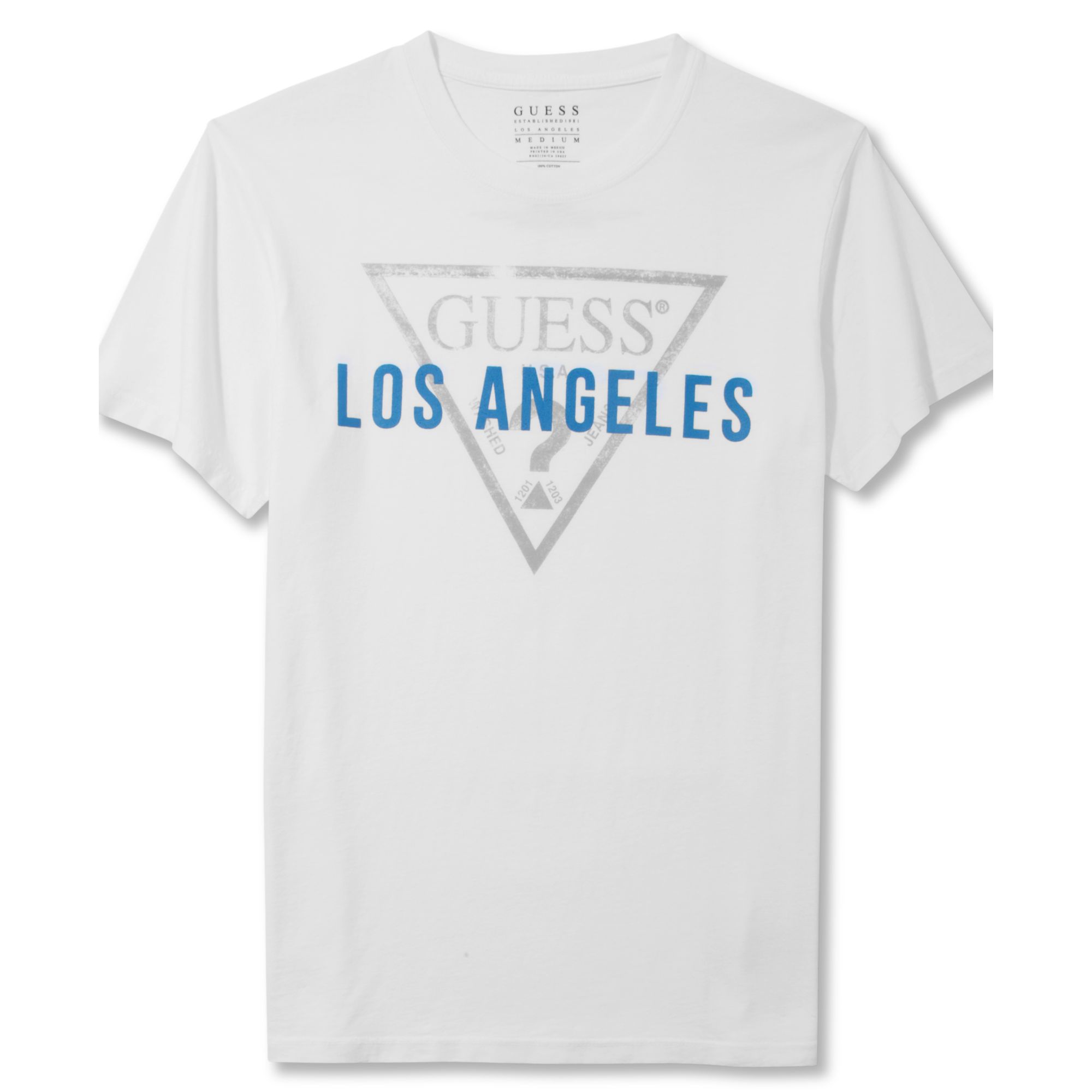 Pay guess los angeles white t shirt for