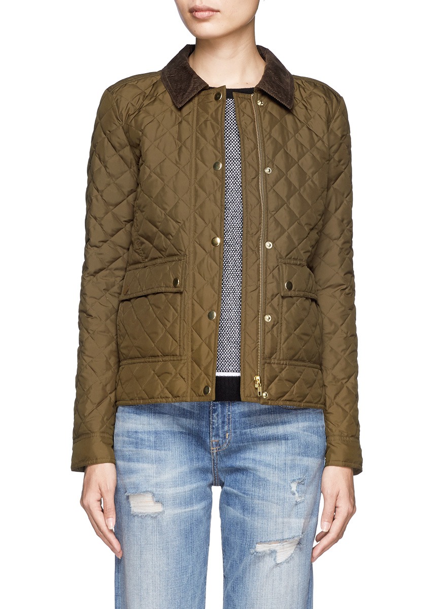 J.crew Quilted Tack Jacket in Green (Blue and Green) | Lyst