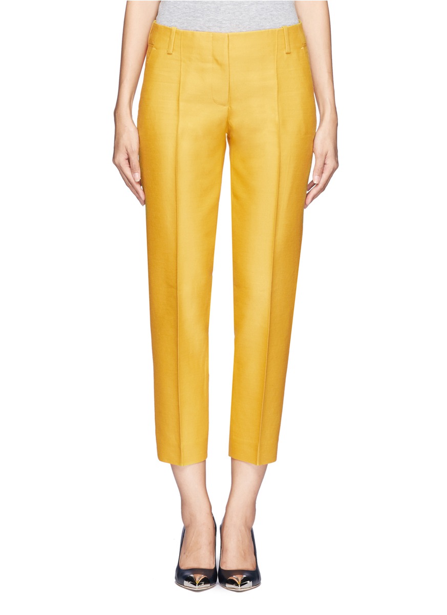 wool cropped trousers