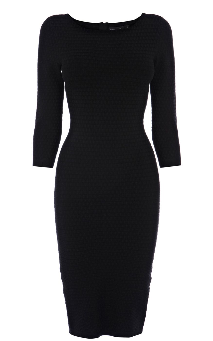 Karen millen Sporty Texture Bandage Knit Dress in Black Lyst