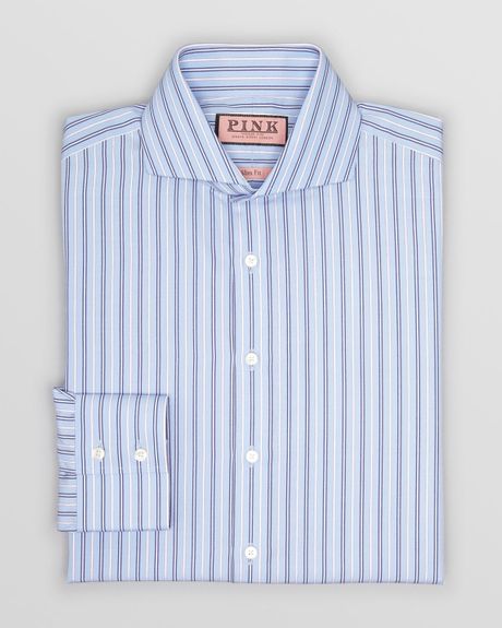 Thomas Pink Hamilton Stripe Dress Shirt Regular Fit in Blue for Men ...