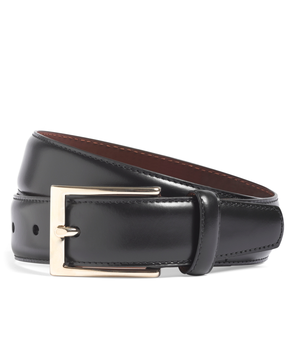 Brooks brothers Gold Buckle Leather Dress Belt in Black for Men | Lyst