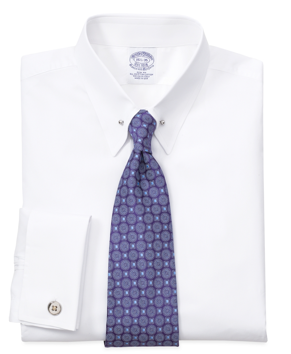 Brooks brothers Regent Fit Tie Bar Collar French Cuff Dress Shirt in ...