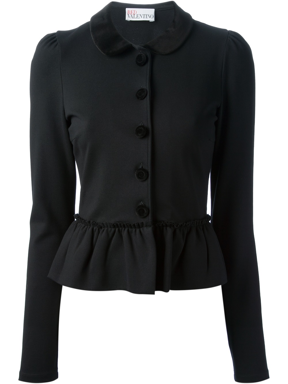 Lyst - Red Valentino Ruffled Jacket in Black