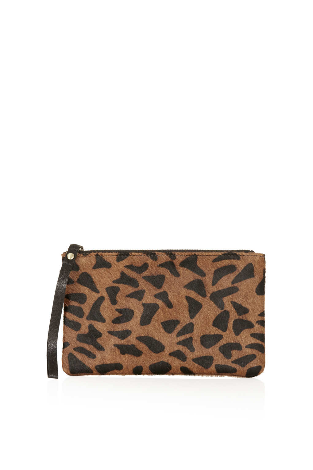 Lyst - Topshop Leather Pouch Purse in Brown