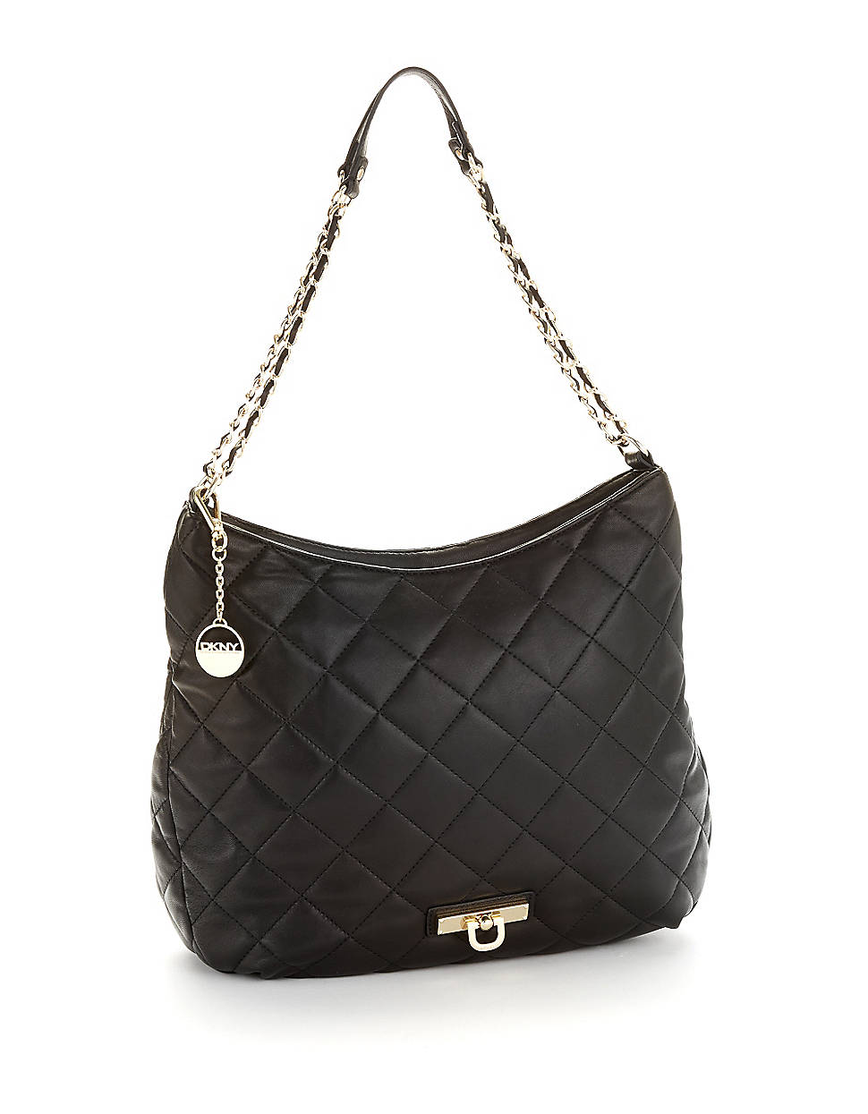 Dkny Quilted Hobo Bag in Black | Lyst