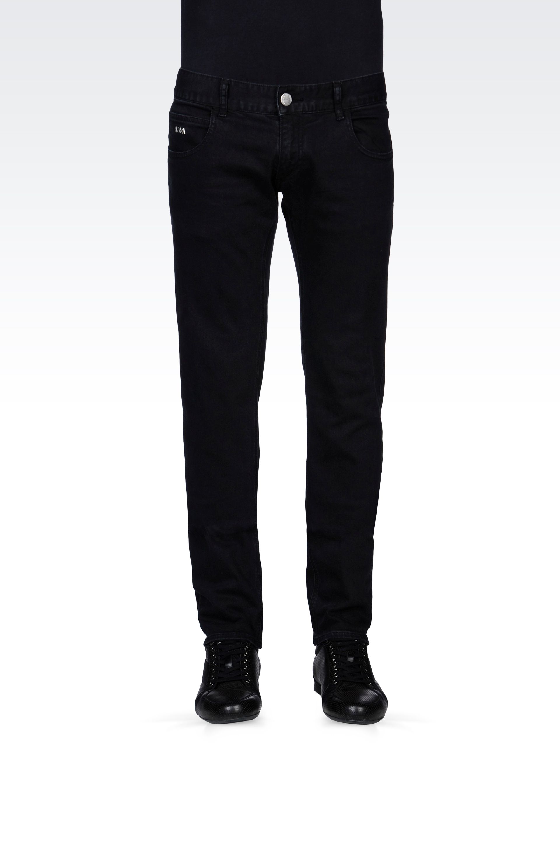Lyst - Emporio Armani Slim Fit Clean Wash Jeans in Black for Men