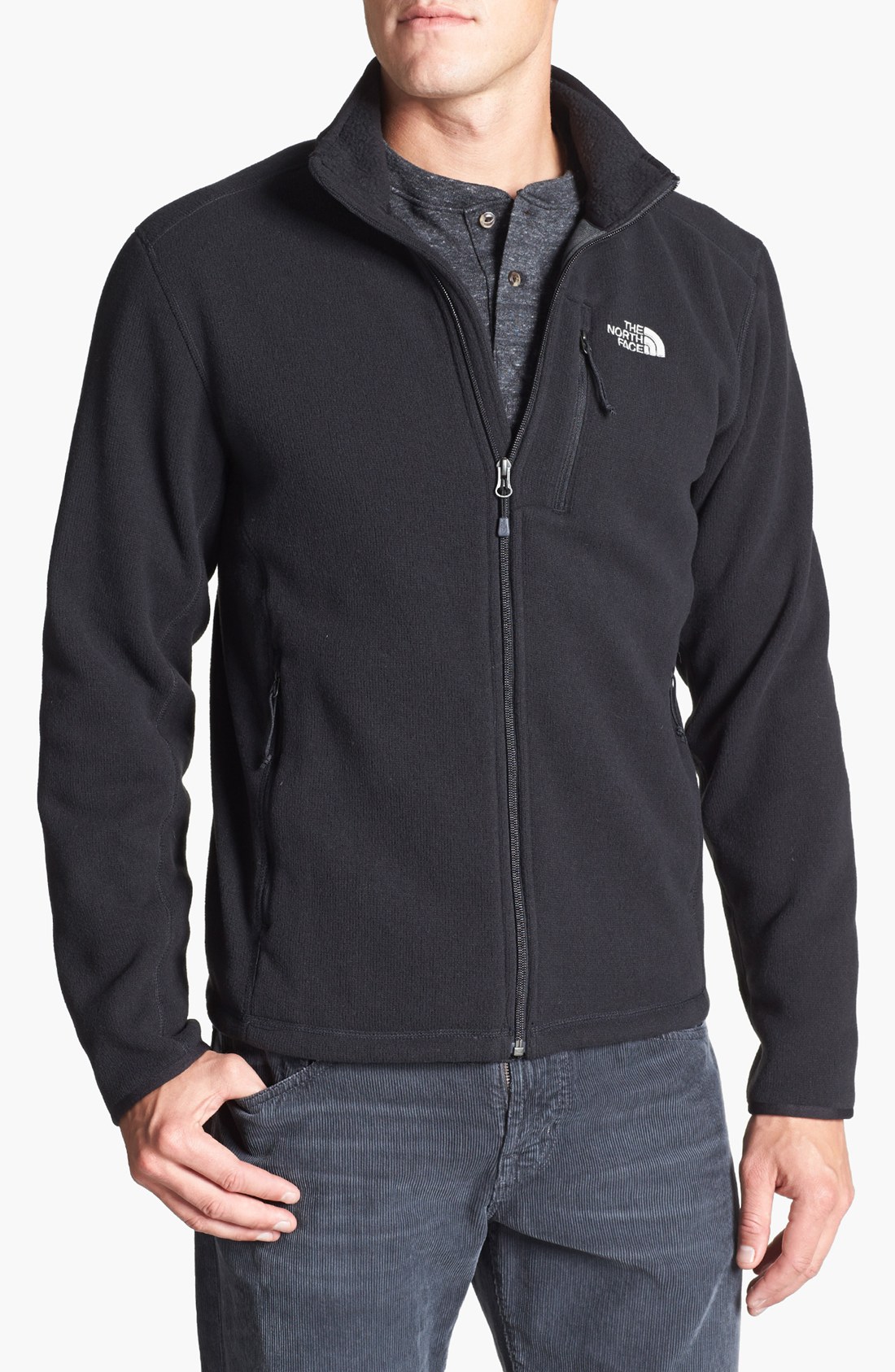 The North Face Gordon Lyons Sweater Knit Fleece Jacket in Black for Men ...