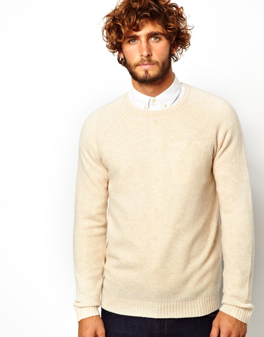 Levi's Lambswool Rich Sweater in Beige for Men (Cream) | Lyst