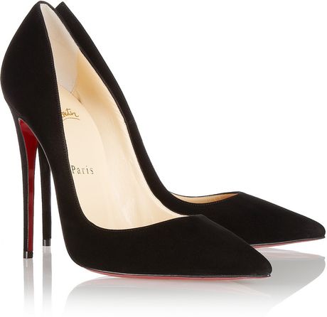 Christian Louboutin So Kate 120 Suede Pumps in Black | Lyst