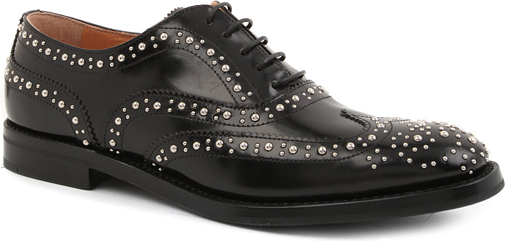 Church's Churchs Studded Leather Brogues - Black in Black | Lyst