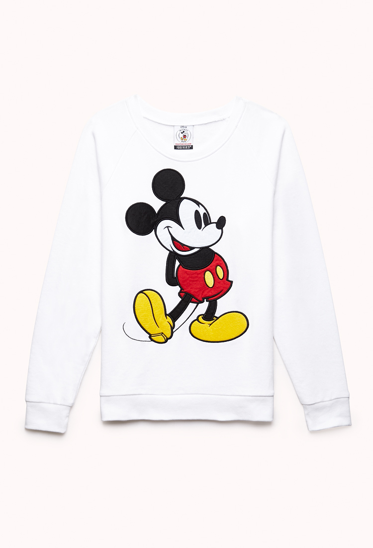 Lyst - Forever 21 Mickey Mouse Raglan Sweatshirt in White