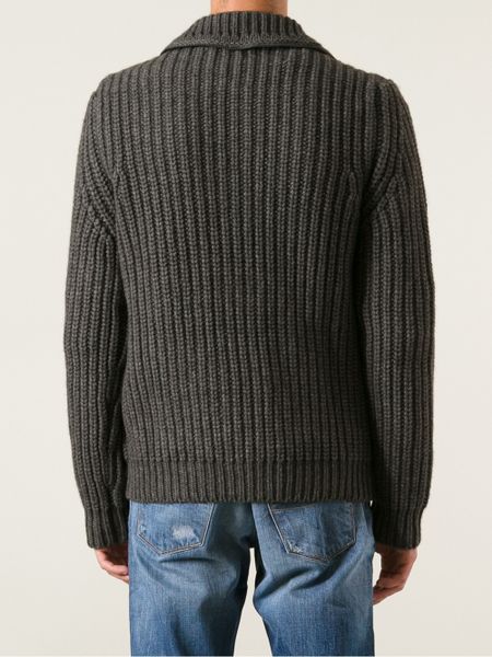 Jacob Cohen Chunky Knit Cardigan in Gray for Men (grey) | Lyst