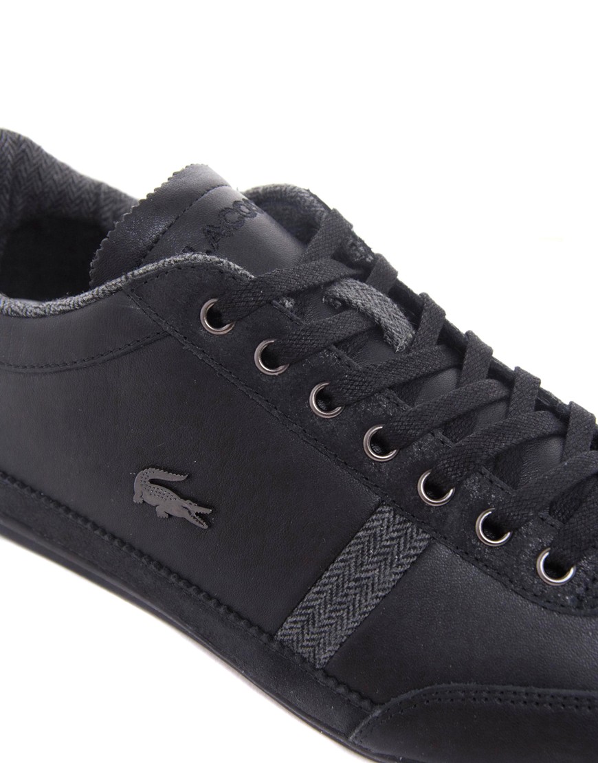 lacoste black leather